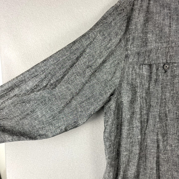 Zac and Rachel Linen Blend Tunic Top Womens 1X Gray Button Up Long Sleeve NWT - Picture 5 of 16